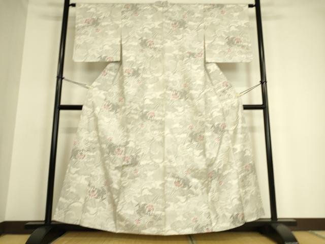 平和屋着物▽本場大島紬 白大島 単衣 鳳凰花文 120亀甲 総絣 平和屋着物▽本場大島紬 白大島 単衣 鳳凰花文 120亀甲 総絣