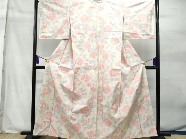平和屋着物□本場大島紬 白大島 7マルキ 草花文 正絹 逸品 平和屋着物□本場大島紬 白大島 7マルキ 草花文 正絹 逸品