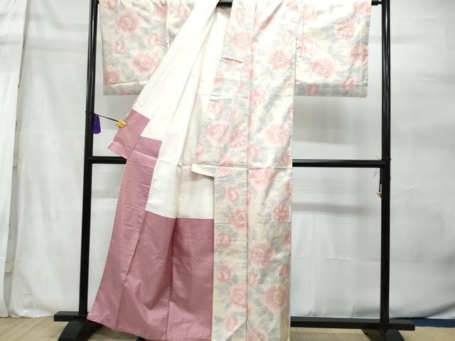 平和屋着物□本場大島紬 白大島 7マルキ 草花文 正絹 逸品 平和屋着物□本場大島紬 白大島 7マルキ 草花文 正絹 逸品