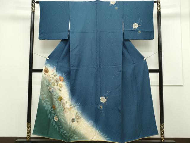 平和屋著物■訪問著　ふくれ織り　辻が花　手描き　暈し染め　金彩　正絹　逸品　CAAP1800ze