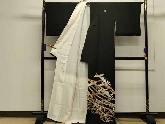  flat мир магазин кимоно # роскошный кимоно куротомэсодэ пешка вышивка феникс .. цветок документ золотая краска натуральный шелк замечательная вещь CAAP1533th