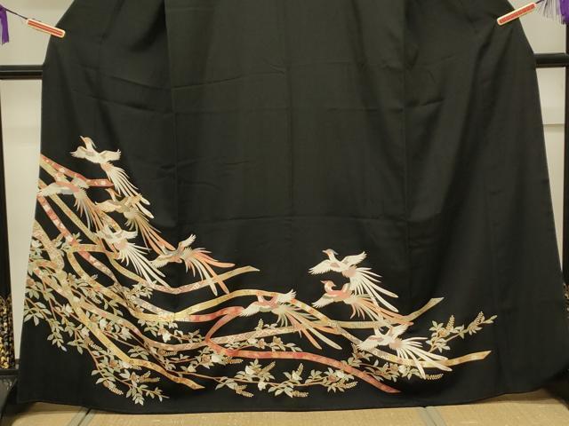  flat мир магазин кимоно # роскошный кимоно куротомэсодэ пешка вышивка феникс .. цветок документ золотая краска натуральный шелк замечательная вещь CAAP1533th