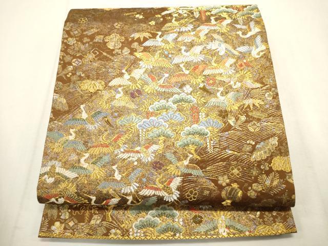 平和屋着物□六通柄袋帯 唐織 千羽鳥 唐三彩 金銀糸 正絹 逸品 平和屋着物□六通柄袋帯 唐織 千羽鳥 唐三彩 金銀糸 正絹 逸品