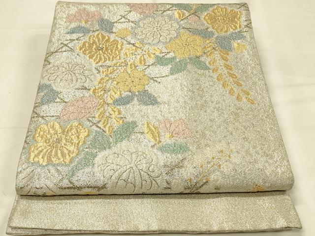 平和屋着物◎佐賀錦 両面 六通柄袋帯 花籬文 金銀糸 正絹 逸品 平和屋着物◎佐賀錦 両面 六通柄袋帯 花籬文 金銀糸 正絹 逸品