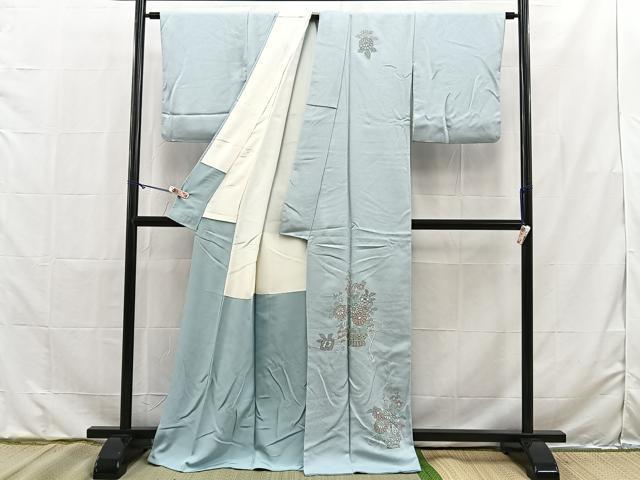 平和屋着物□訪問着 総刺繍 スワトウ相良刺繍 飾花文 金糸 正絹 平和屋着物□訪問着 総刺繍 スワトウ相良刺繍 飾花文 金糸 正絹
