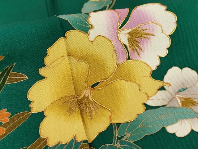 平和屋着物□豪華振袖 駒刺繍 草花文 暈し染め 金彩 十二単風 平和屋着物□豪華振袖 駒刺繍 草花文 暈し染め 金彩 十二単風