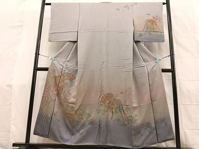 平和屋着物□訪問着 蘇州刺繍 鳳凰花文 暈し染め 金銀糸 正絹 平和屋着物□訪問着 蘇州刺繍 鳳凰花文 暈し染め 金銀糸 正絹