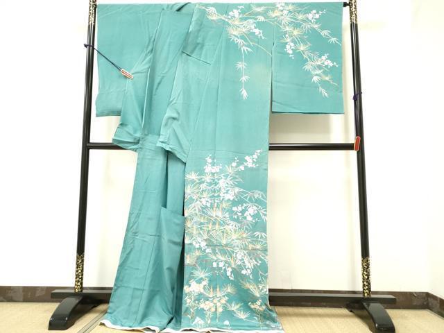 作家 江雪 手描き 落款有り 着物 訪問着 正絹 源氏 平家 源平