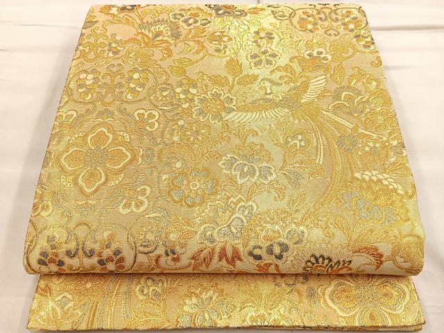 平和屋着物◎佐賀錦 六通柄袋帯 鳳凰花唐草文 金糸 正絹 逸品 平和屋着物◎佐賀錦 六通柄袋帯 鳳凰花唐草文 金糸 正絹 逸品