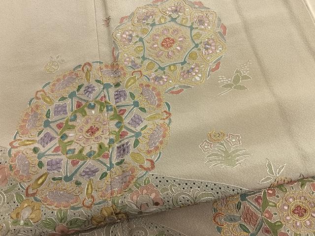 平和屋着物○訪問着 スワトウ刺繍 吉祥花文 暈し染め 金糸 正絹 平和屋着物○訪問着 スワトウ刺繍 吉祥花文 暈し染め 金糸 正絹