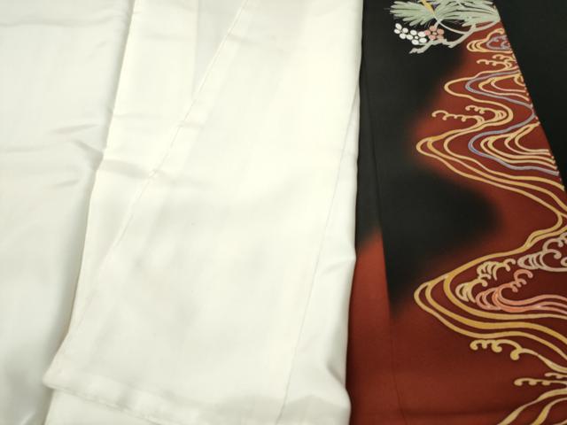  flat мир магазин кимоно # роскошный кимоно куротомэсодэ автор предмет пешка вышивка . волна сосна лист . журавль документ .. окраска золотая краска натуральный шелк замечательная вещь CAAP2741ev