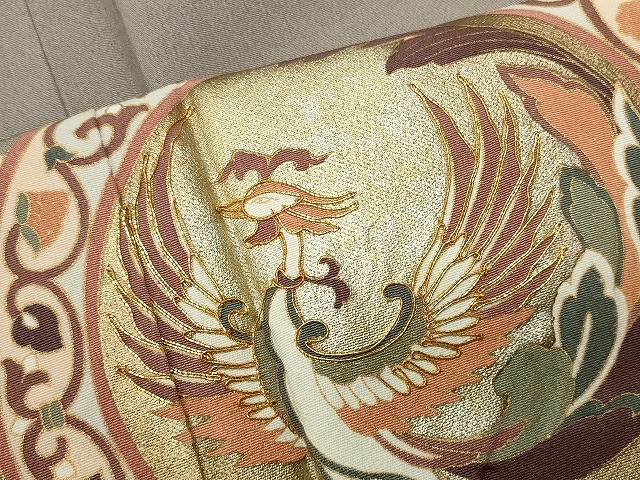 平和屋着物□豪華色留袖 駒刺繍 絵皿鳳凰枝花文 金彩 正絹 逸品 平和屋着物□豪華色留袖 駒刺繍 絵皿鳳凰枝花文 金彩 正絹 逸品