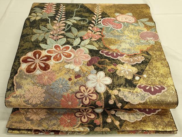 平和屋着物◎佐賀錦 全通柄袋帯 唐織 雪輪花文 金糸 正絹 逸品 平和屋着物◎佐賀錦 全通柄袋帯 唐織 雪輪花文 金糸 正絹 逸品