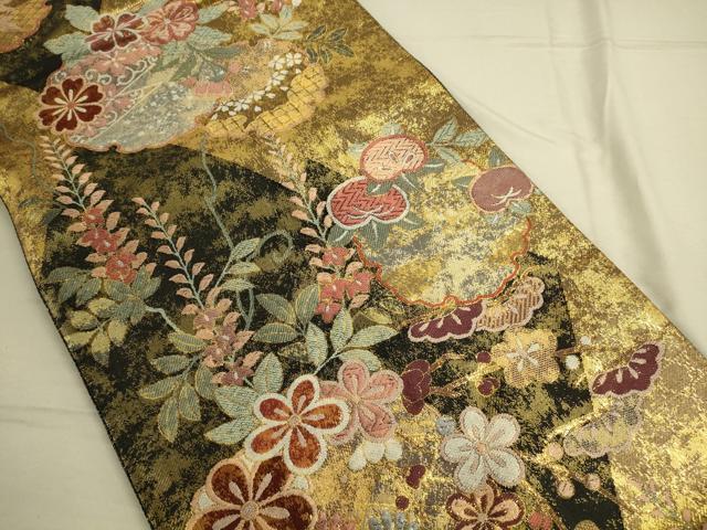 平和屋着物◎佐賀錦 全通柄袋帯 唐織 雪輪花文 金糸 正絹 逸品 平和屋着物◎佐賀錦 全通柄袋帯 唐織 雪輪花文 金糸 正絹 逸品