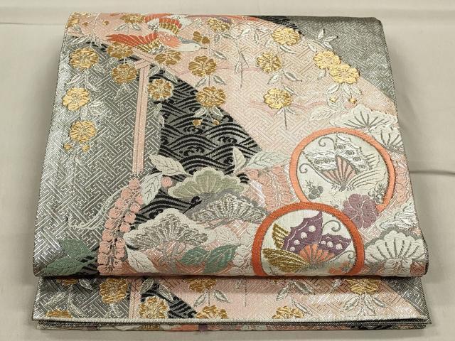 平和屋着物◎佐賀錦 六通柄袋帯 唐織 花蝶丸文 金銀糸 正絹 逸品 平和屋着物◎佐賀錦 六通柄袋帯 唐織 花蝶丸文 金銀糸 正絹 逸品