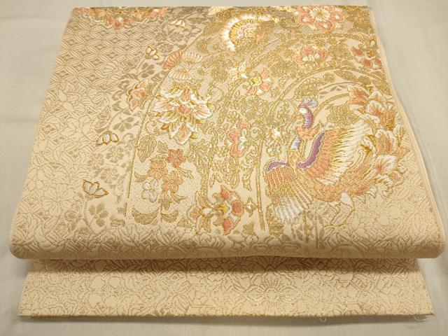 平和屋着物◎六通柄袋帯 唐織 鳳凰更紗花文 純金箔24K 正絹 逸品 平和屋着物◎六通柄袋帯 唐織 鳳凰更紗花文 純金箔24K 正絹 逸品