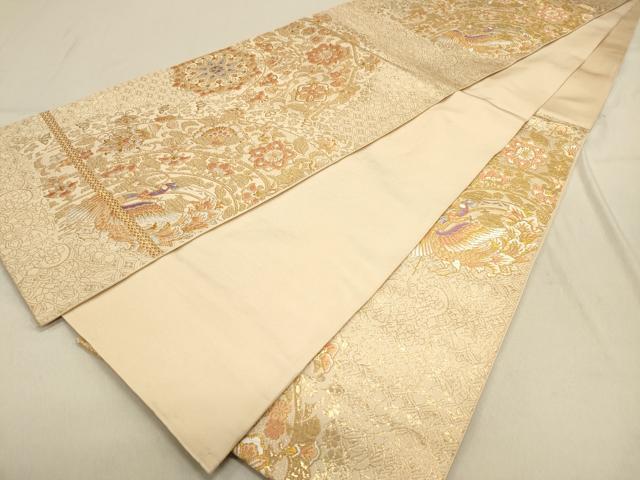 平和屋着物◎六通柄袋帯 唐織 鳳凰更紗花文 純金箔24K 正絹 逸品 平和屋着物◎六通柄袋帯 唐織 鳳凰更紗花文 純金箔24K 正絹 逸品