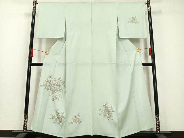 平和屋着物▽訪問着 単衣 中国三大刺繍 汕頭刺繍 スワトウ刺繍 平和屋着物▽訪問着 単衣 中国三大刺繍 汕頭刺繍 スワトウ刺繍