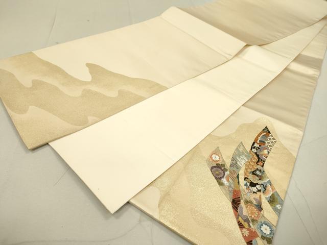平和屋着物○中国三大刺繍 蘇州刺繍 総刺繍 太鼓柄袋帯 雪英導