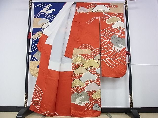  flat мир магазин кимоно # роскошный кимоно с длинными рукавами пешка вышивка Hamamatsu документ золотая краска натуральный шелк замечательная вещь AAAD8150Atn