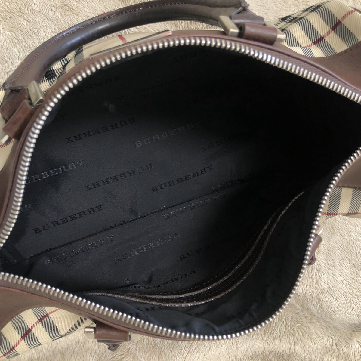 人気 BURBERRY バーバリー ミニボストン ハンドバッグ ノバ