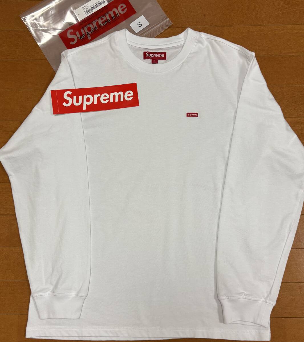 23aw 美品 supreme small box l/s tee white size S box 23aw 美品 supreme small box l/s tee white size S box