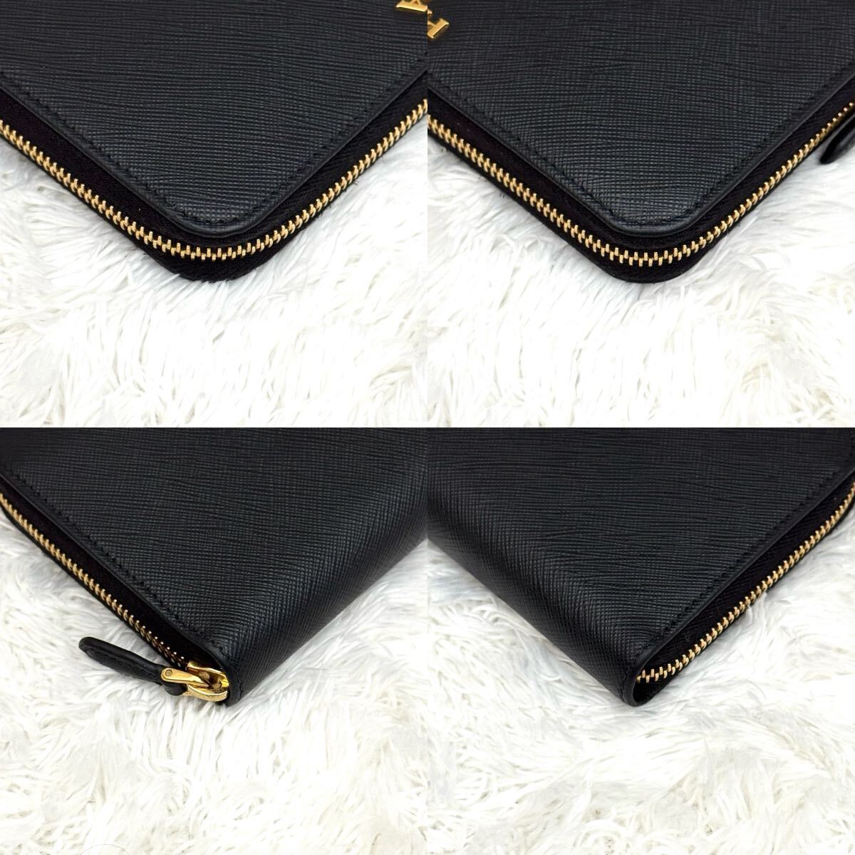 未使用級 RFID内蔵 PRADA プラダ サフィアーノ 財布 ラウンド 未使用級 RFID内蔵 PRADA プラダ サフィアーノ 財布 ラウンド