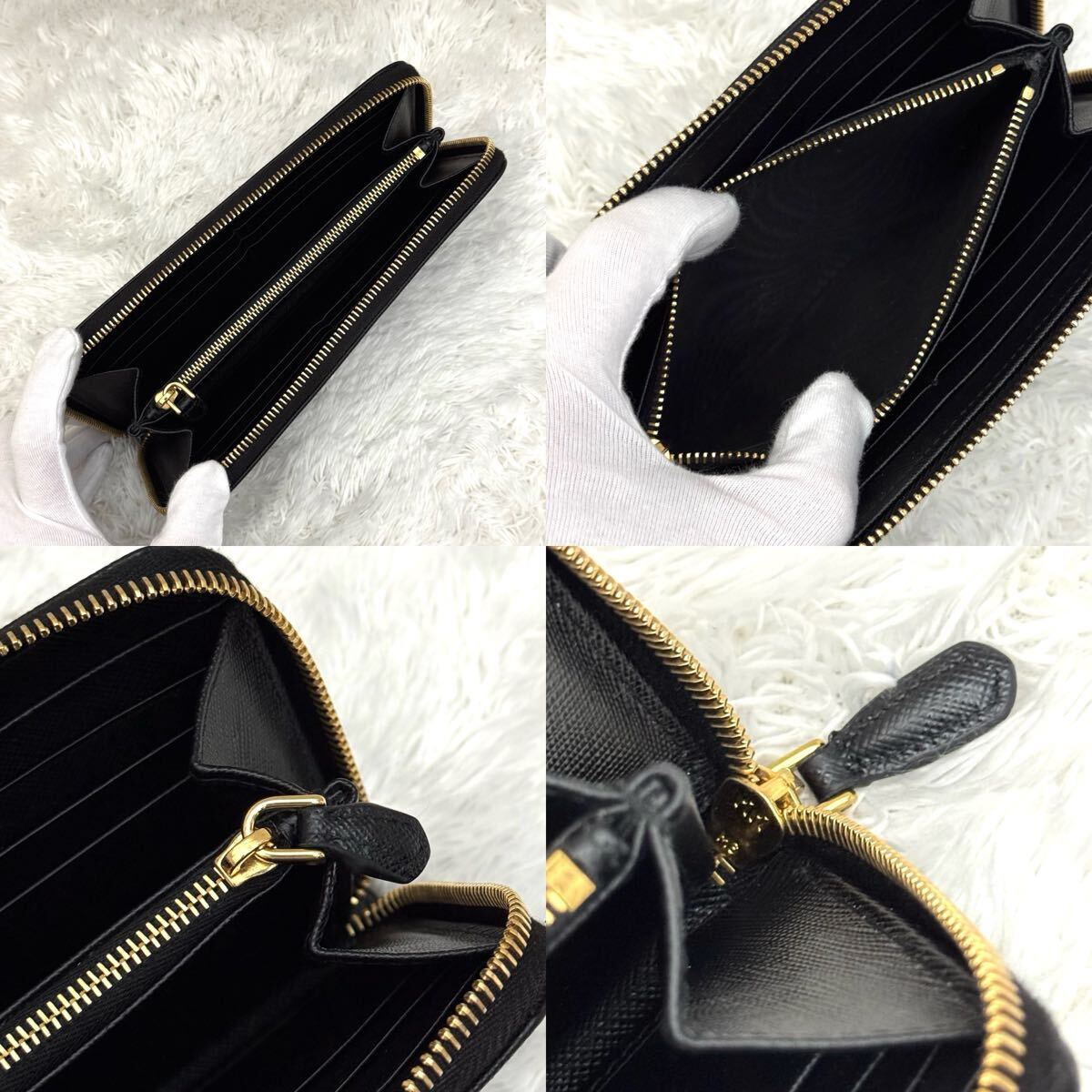 未使用級 RFID内蔵 PRADA プラダ サフィアーノ 財布 ラウンド 未使用級 RFID内蔵 PRADA プラダ サフィアーノ 財布 ラウンド