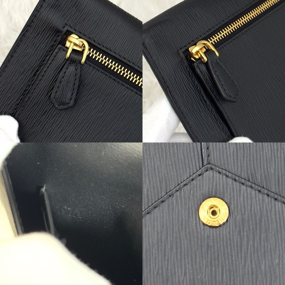 新品同様 RFID内蔵 プラダ PRADA エンベロープ 財布 ゴールド 新品同様 RFID内蔵 プラダ PRADA エンベロープ 財布 ゴールド