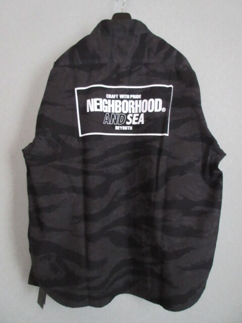 送料無料 人気コラボ即完売 BLACK XL NEIGHBORHOOD X WIND AND SEA . CAMOUFLAGE OFFICER SHIRT LS 正規(guī)品 日本制 新品未使用 タグ 付屬袋