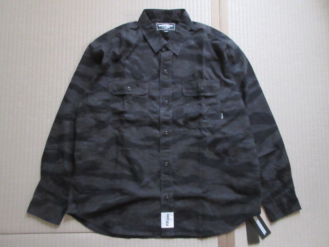 送料無料 人気コラボ即完売 BLACK XL NEIGHBORHOOD X WIND AND SEA . CAMOUFLAGE OFFICER SHIRT LS 正規(guī)品 日本制 新品未使用 タグ 付屬袋