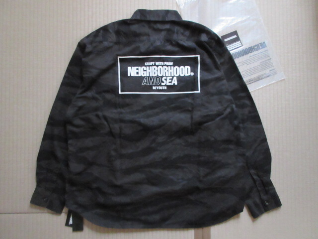 送料無料 人気コラボ即完売 BLACK XL NEIGHBORHOOD X WIND AND SEA . CAMOUFLAGE OFFICER SHIRT LS 正規(guī)品 日本制 新品未使用 タグ 付屬袋