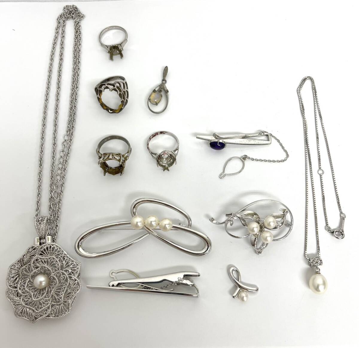2165 W0703-4【1円スタート】 アクセサリー シルバー まとめ売り 2165 W0703-4【1円スタート】 アクセサリー シルバー まとめ売り