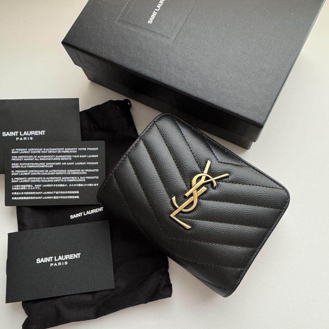 【美品】 776 Saint Laurentイブサンローラン2つ折り財布 美品】 776 Saint Laurentイブサンローラン2つ折り財布|Yahoo