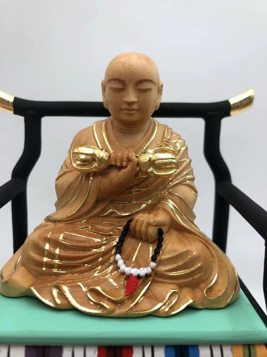 極美品☆真言宗 木彫仏像 仏教美術 精密細工 弘法大師像 置物 極美品☆真言宗 木彫仏像 仏教美術 精密細工 弘法大師像 置物