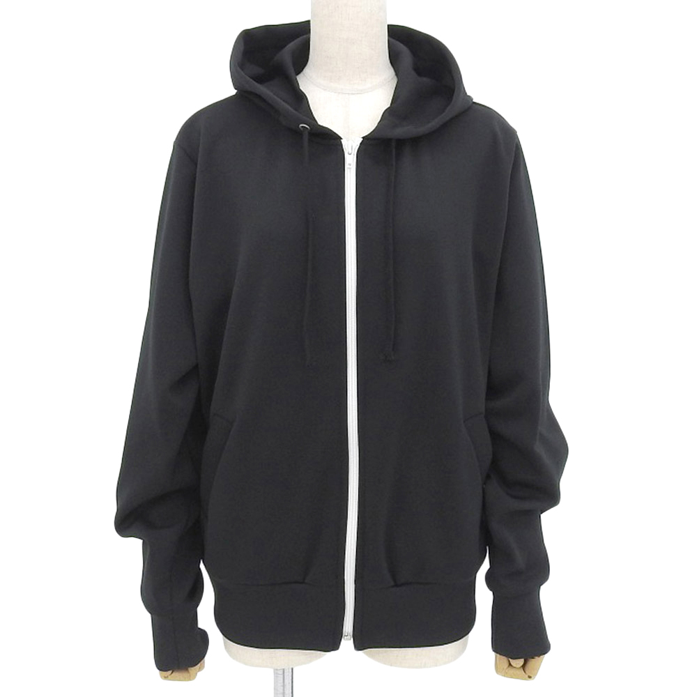 超美品 ブラックコムデギャルソン 2023年商品 Z-T502 フード付 ジャージ ジップアップパーカー M レディース メンズOK