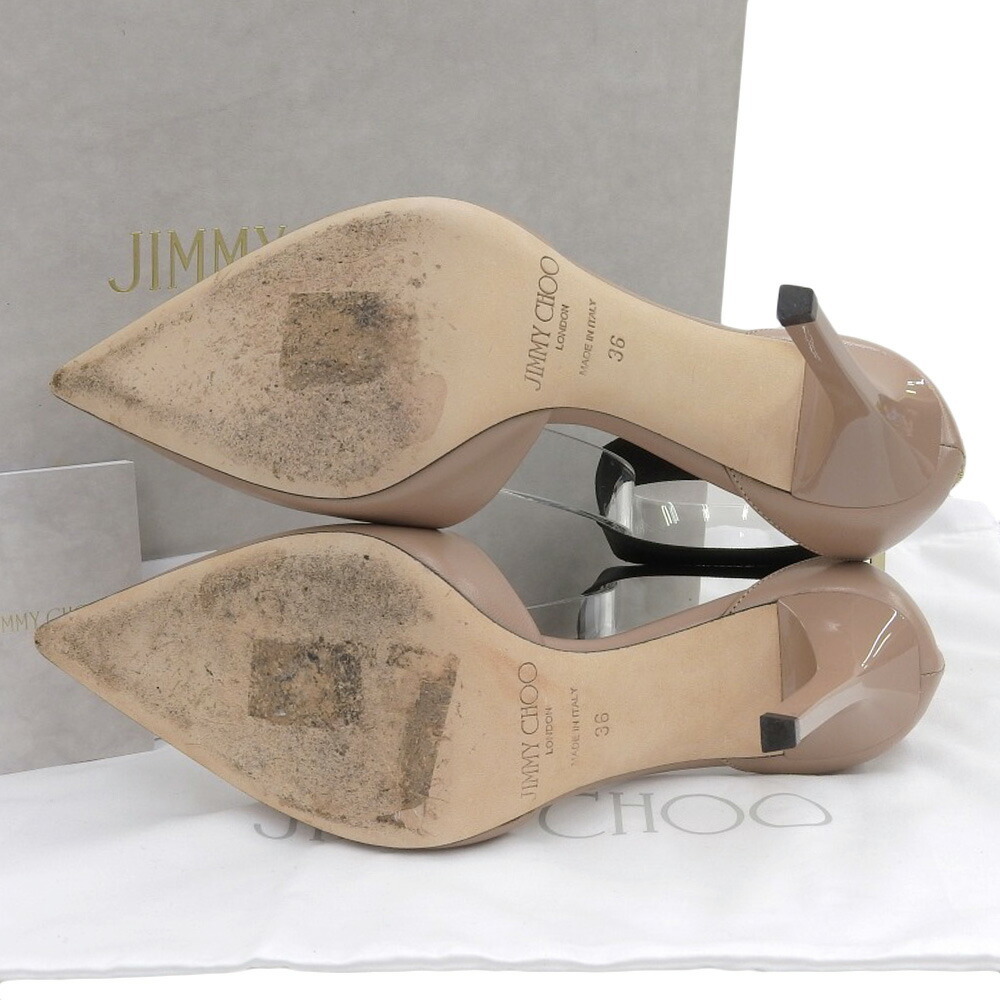  очень красивый товар с ящиком Jimmy Choo TRINNY 100 лодыжка частота po Inte dotu кожа туфли-лодочки 36 23cm