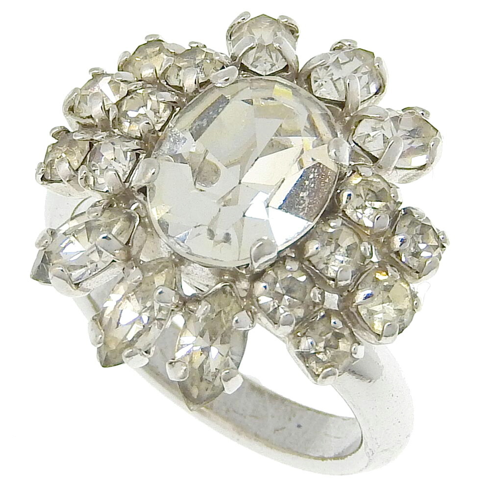 超美品 クリスチャンディオール Christian Dior 80年代ヴィンテージ ジルコニア クリア リング 11號(hào)