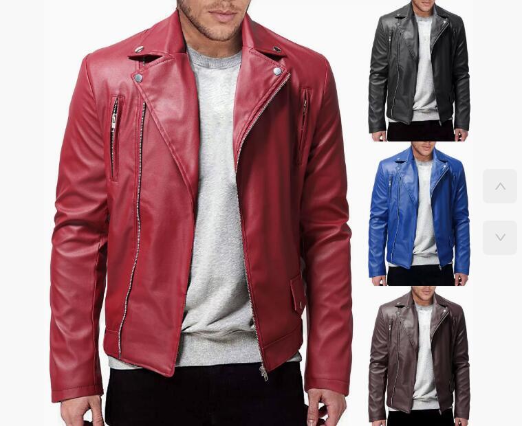 レザージャケット メンズ ライダースジャケット 革ジャン 皮ジャンバイクジャケット ジャケット オシャレ春秋冬 S~5XL 青
