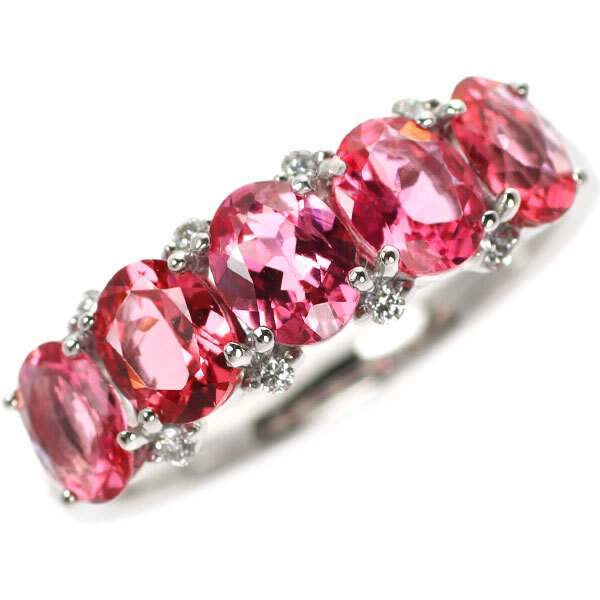 GSTV Pt950 ピンクスピネル ダイヤモンド リング 1.50ct D0.04ct GSTV Pt950 ピンクスピネル ダイヤモンド リング 1.50ct D0.04ct