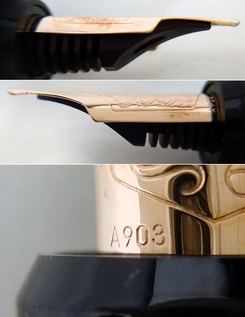 K/ PILOT　パイロット　萬年筆　ペン先 14K-585　CUSTOM 742　M 中字　ブラック×ゴールド　0417-4