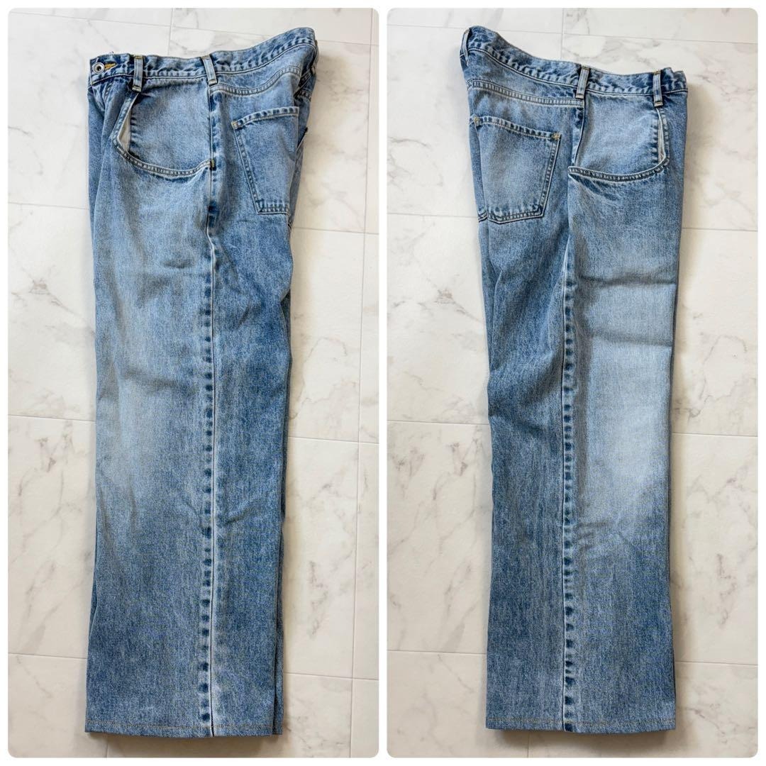 Whim Gazette ポケットデニムパンツ 38 青 ワイド ストレート Whim Gazette ポケットデニムパンツ 38 青 ワイド ストレート