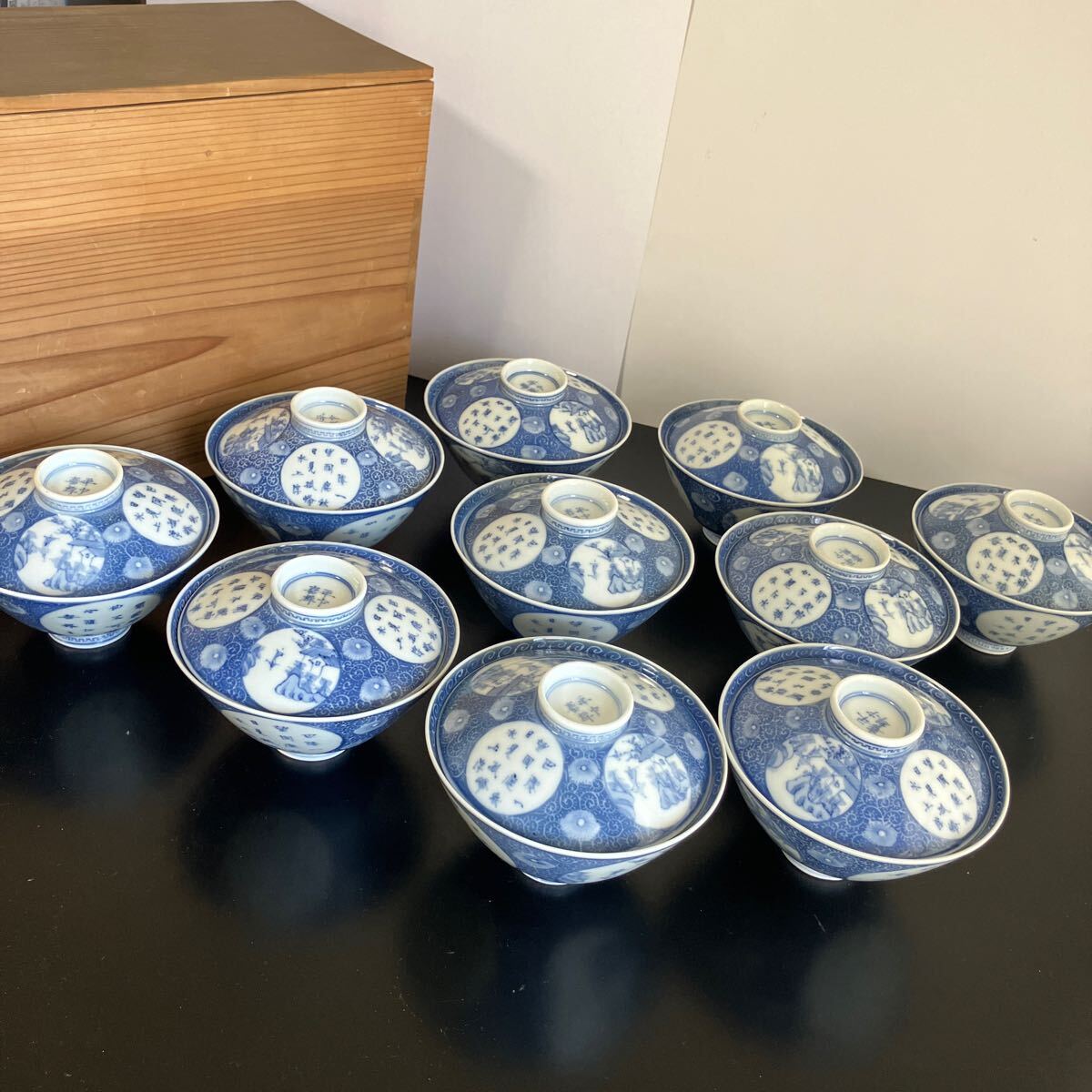 伊万里焼】 古伊万里 平戸嘉祥 時代物 蓋茶碗 蓋付茶碗 茶碗 伊万里焼】 古伊万里 平戸嘉祥 時代物 蓋茶碗 蓋付茶碗 茶碗