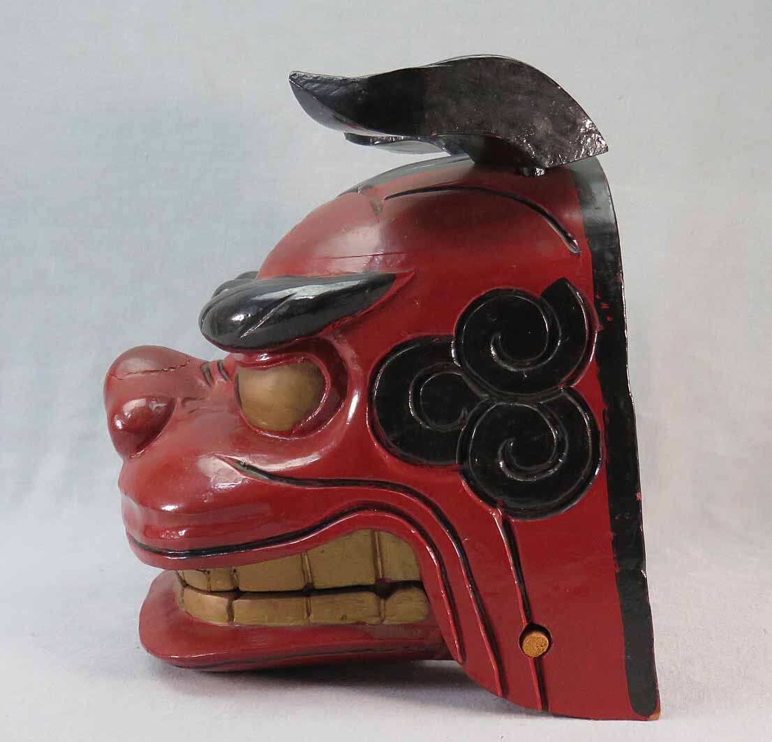 獅子頭*獅子舞*木製*難あり(東洋彫刻)|売買された 獅子頭*獅子舞*木製*難あり(東洋彫刻)|売買された