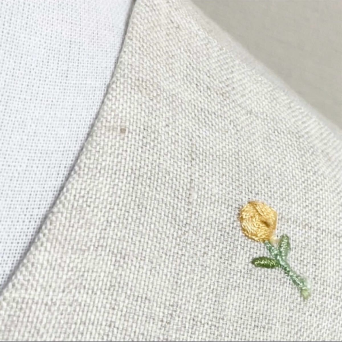 Harrods ハロッズ リネン 麻 小花 刺繍 ワンピース 2 M ベージュ Harrods ハロッズ リネン 麻 小花 刺繍 ワンピース 2 M ベージュ