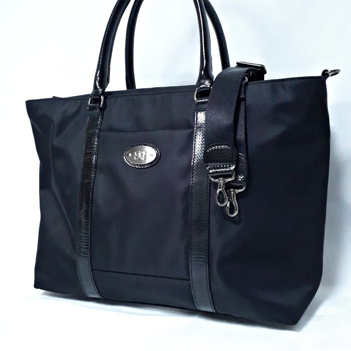 美品 HANAE MORI ハナエモリ 2way ナイロン レザー ショルダー 美品 HANAE MORI ハナエモリ 2way ナイロン レザー ショルダー