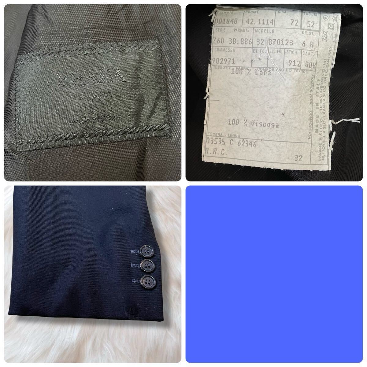1円〜美品 PRADA プラダ XL 52 大きいサイズ 3B ウール100 1円〜美品 PRADA プラダ XL 52 大きいサイズ 3B ウール100