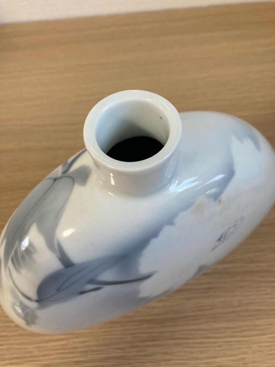 ○4-176 深川製磁 花瓶 花器 フラワーベース 薄墨白牡丹 AN-1 ○4-176 深川製磁 花瓶 花器 フラワーベース 薄墨白牡丹 AN-1