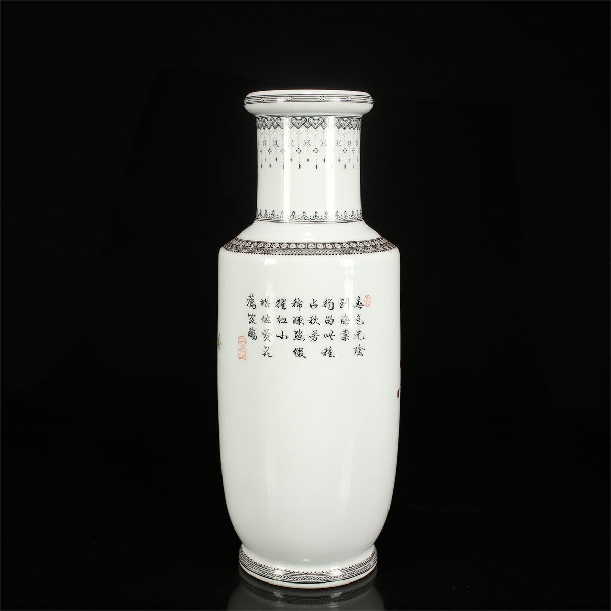 吉】CK560 唐物 【中国景徳鎮製】 粉彩花鳥紋 花瓶 高30.4㎝/共 吉】CK560 唐物 【中国景徳鎮製】 粉彩花鳥紋 花瓶 高30.4㎝/共