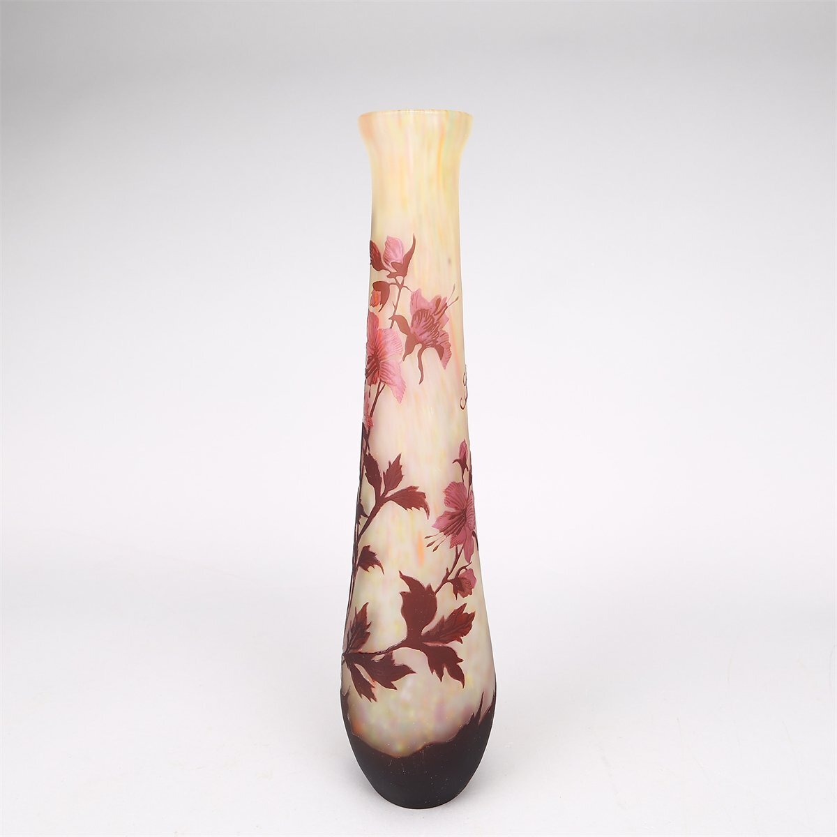 吉】PB600 工芸ガラス Emile Galle 【エミール・ガレ】 被せ 吉】PB600 工芸ガラス Emile Galle 【エミール・ガレ】 被せ